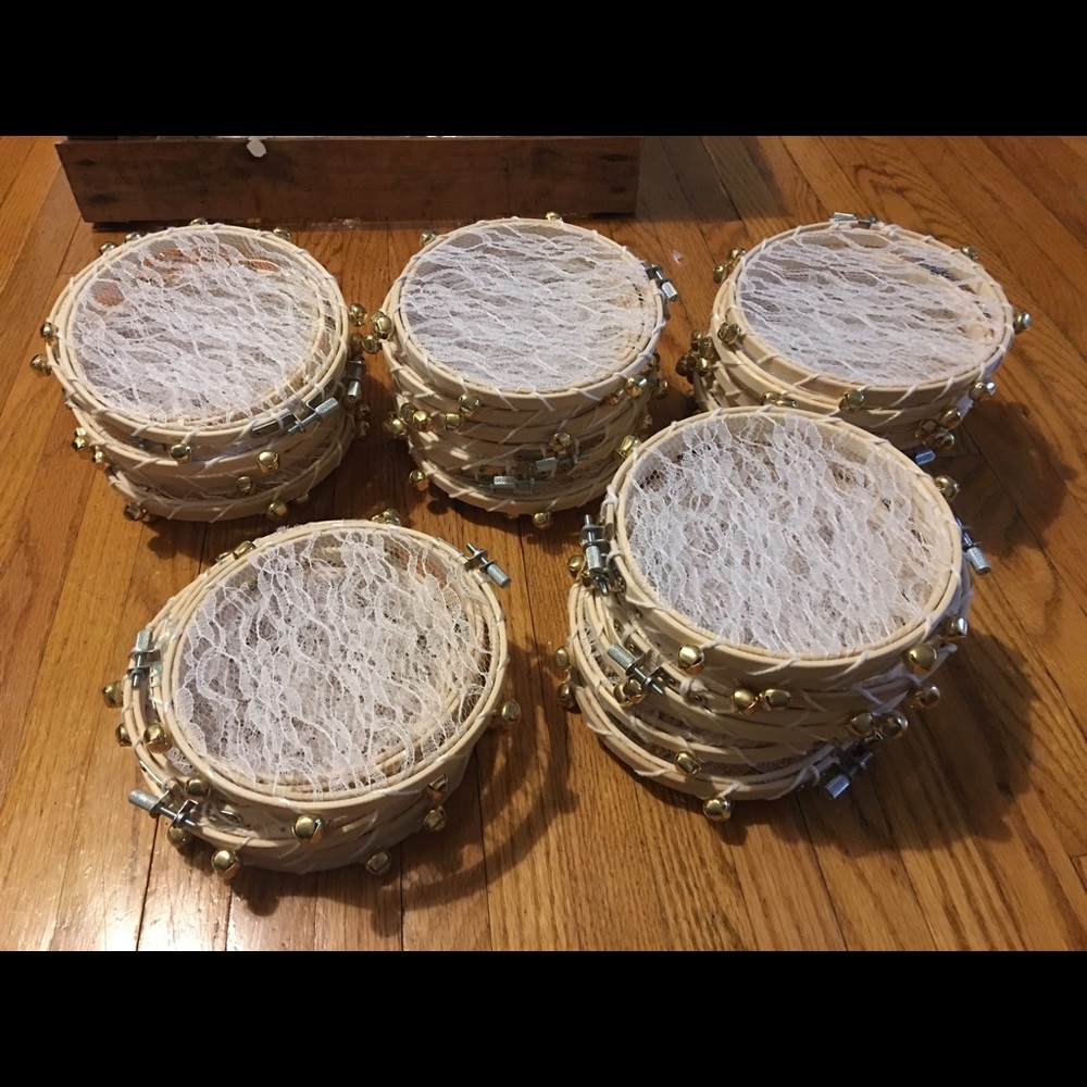 Small hand made tambourines for wedding!